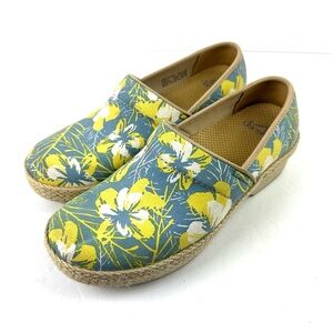Dansko Victoria Clogs 39 Hawaiin Tahiti Floral Canvas Slip On Shoes Womens